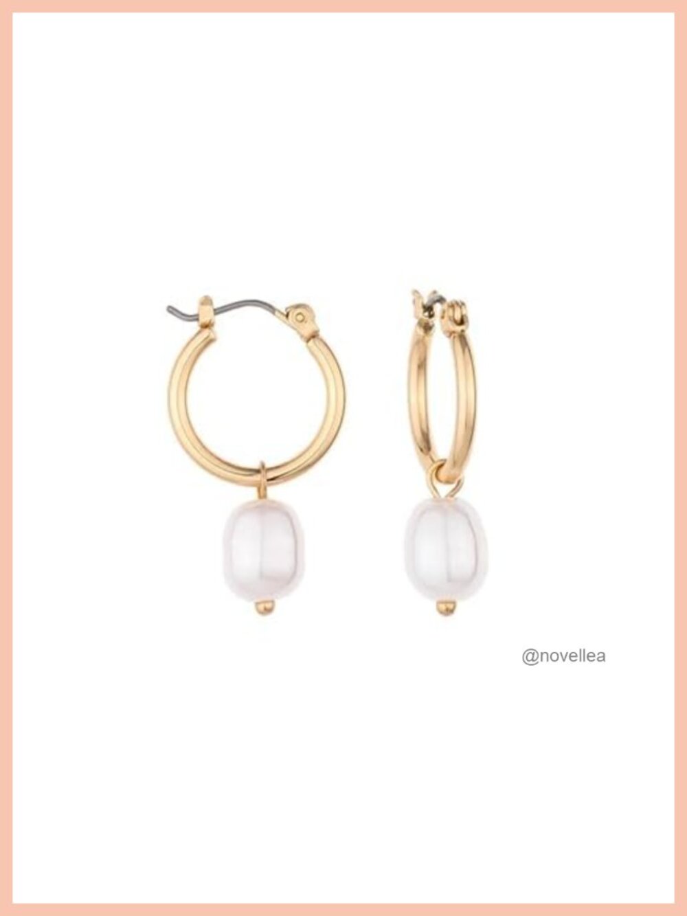 Gold Plated Pearl Huggie Hoop Earrings with Removable Charm, 2-in-1